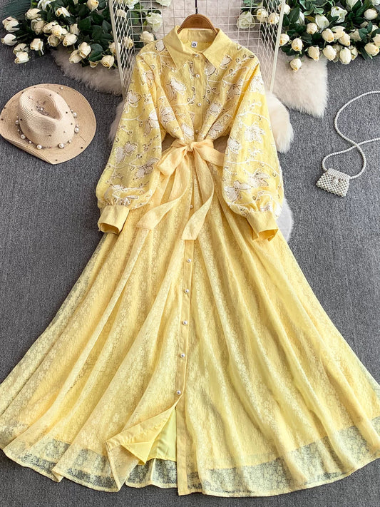 Sequin Lapel Dress SA757