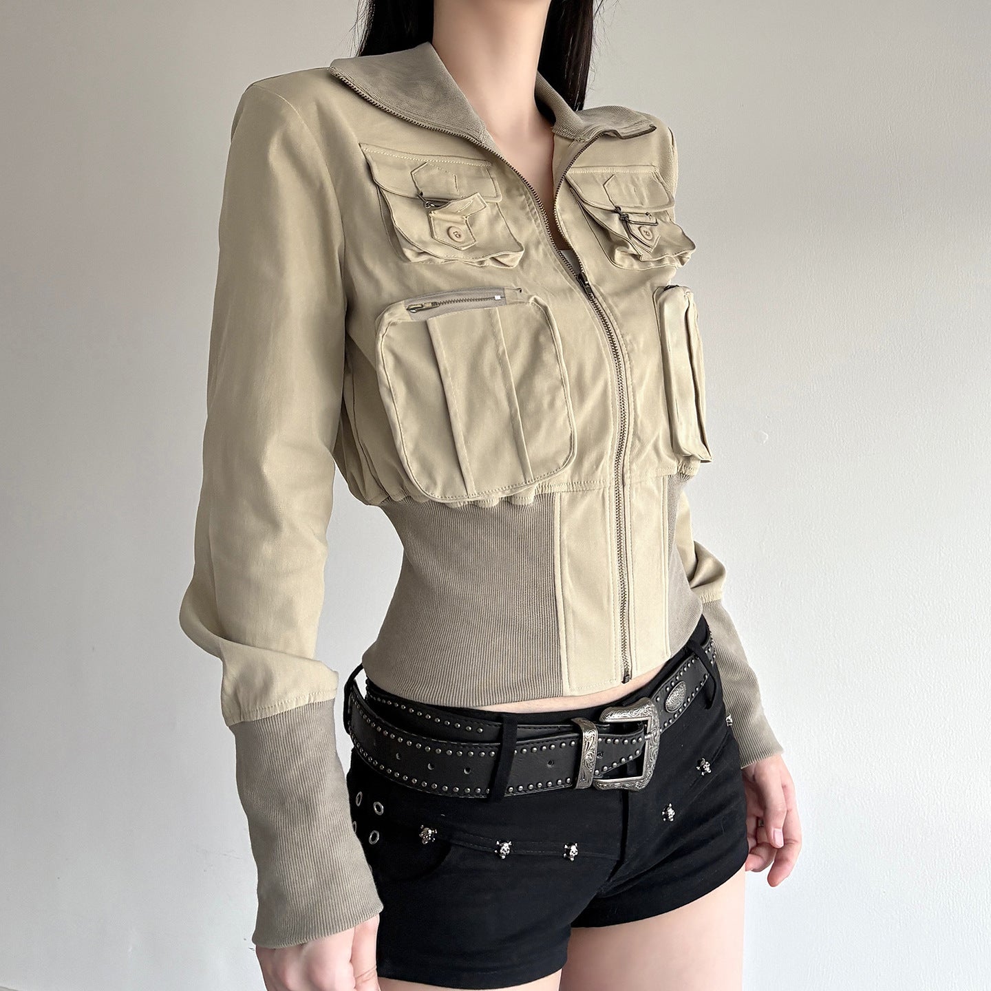 Threaded Three-dimensional Pocket Jacket SA602