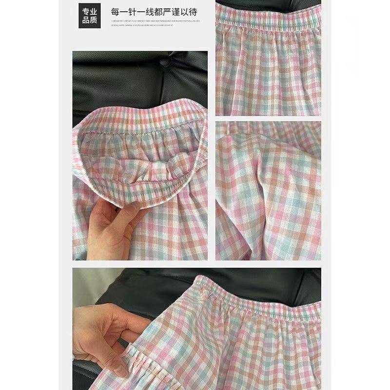 Pink Plaid Skirt 69B900