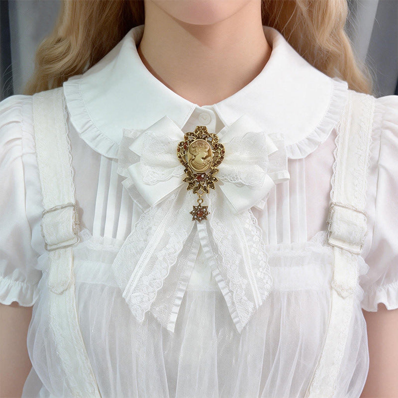 Flower Alloy Beauty Head Brooch 69B963