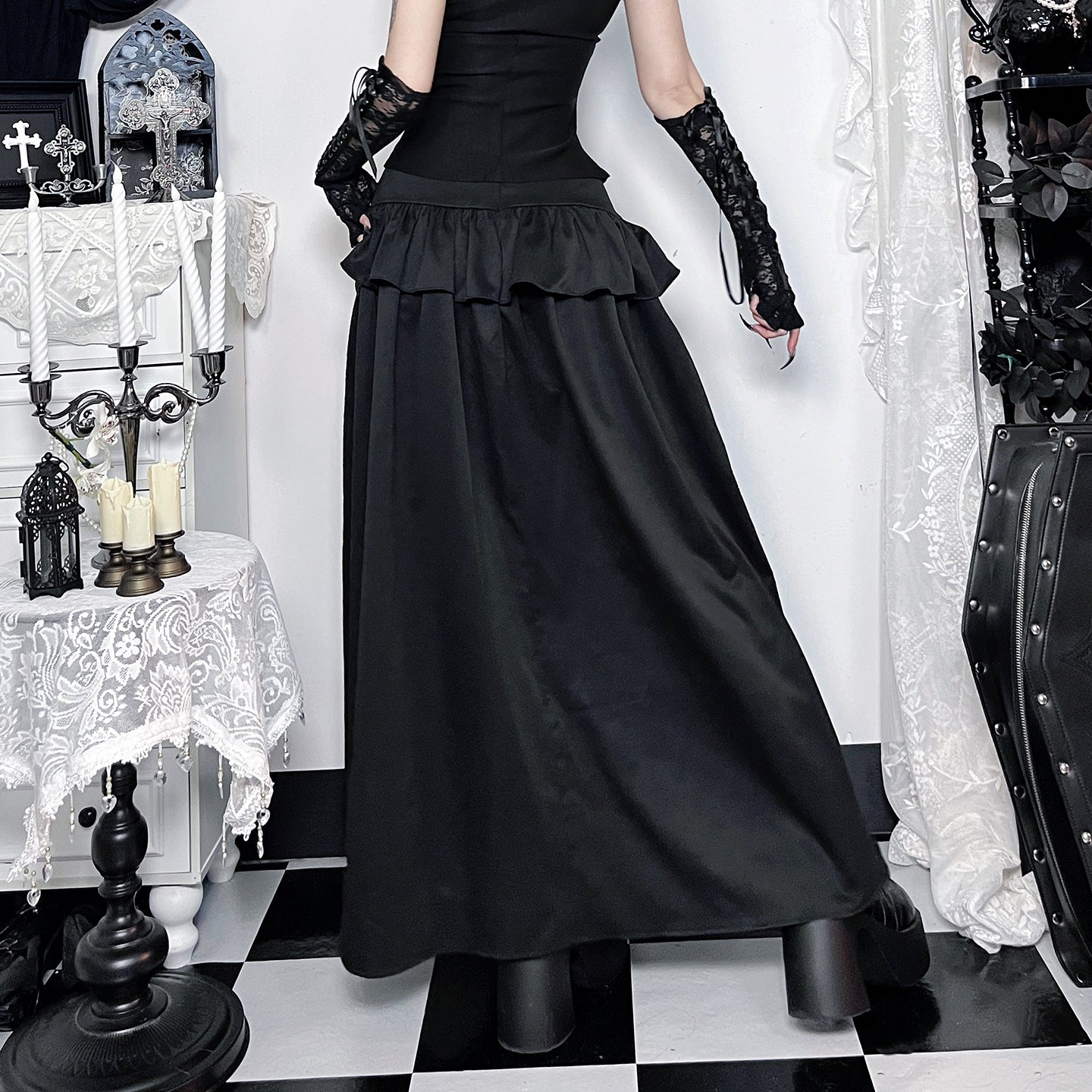 High Slit Woven Skirt  SA790