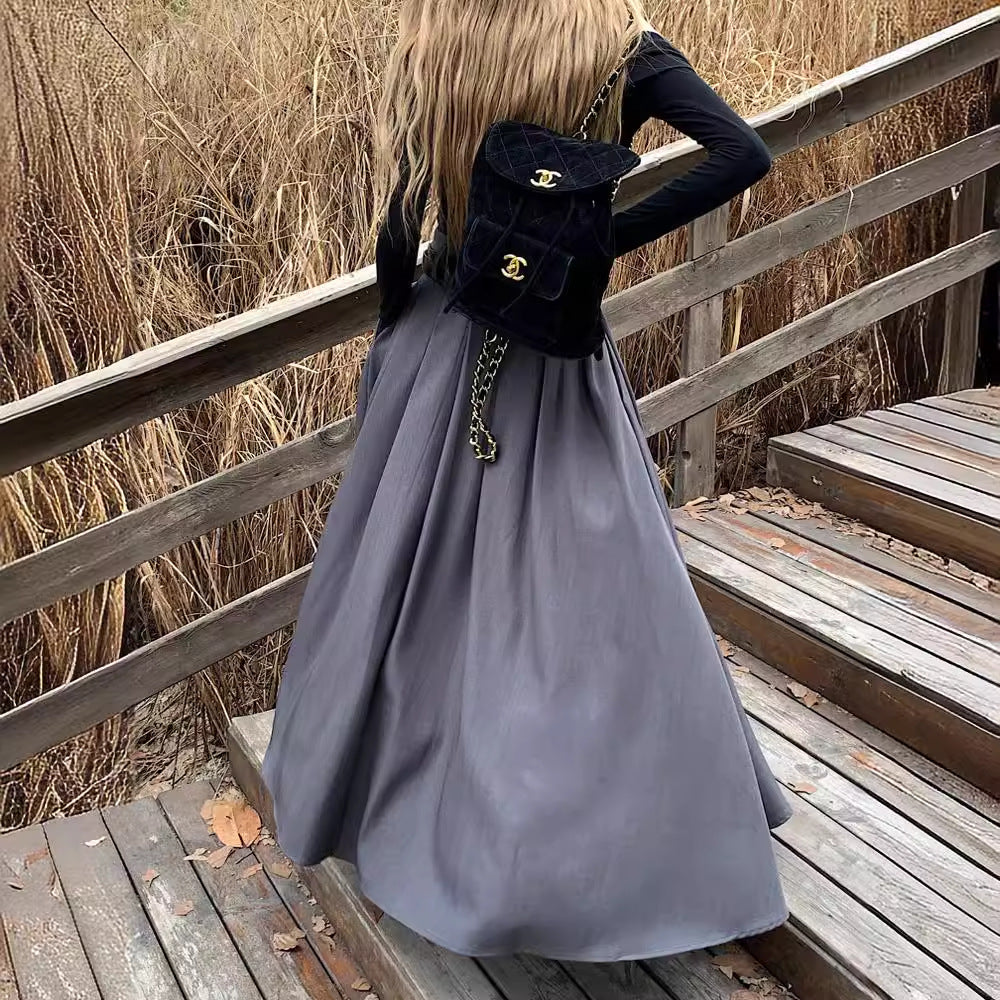 Women's Suit and Long Skirt with Belt 64H072