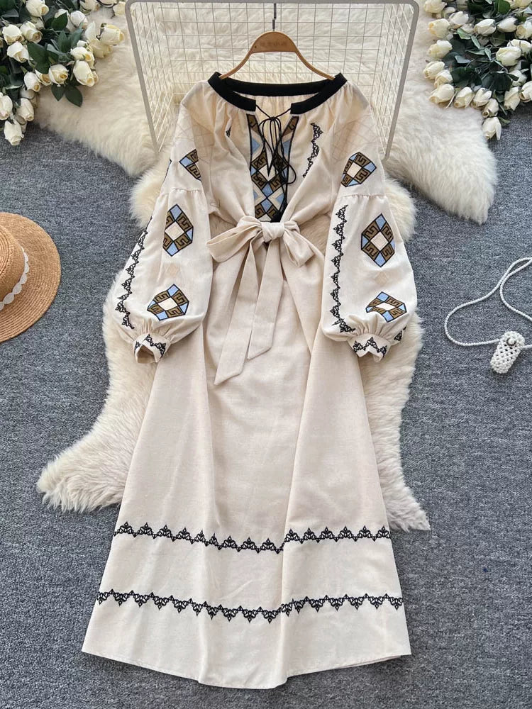 Bohemian Heavy Embroidery Dress SA766