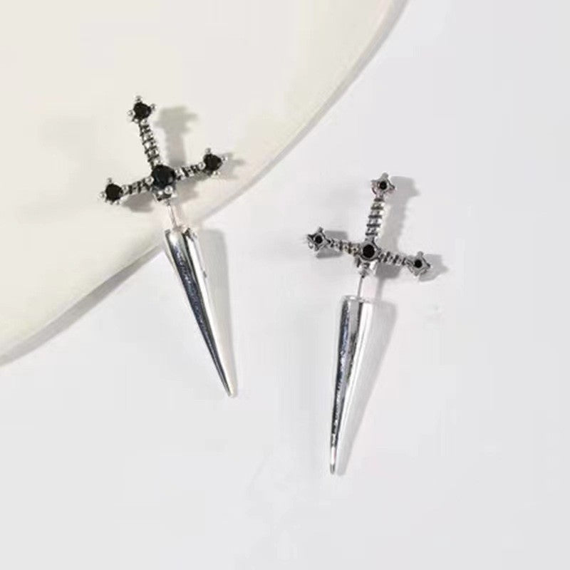 Gothic Sword Lady Stud Earrings Woman 69B902