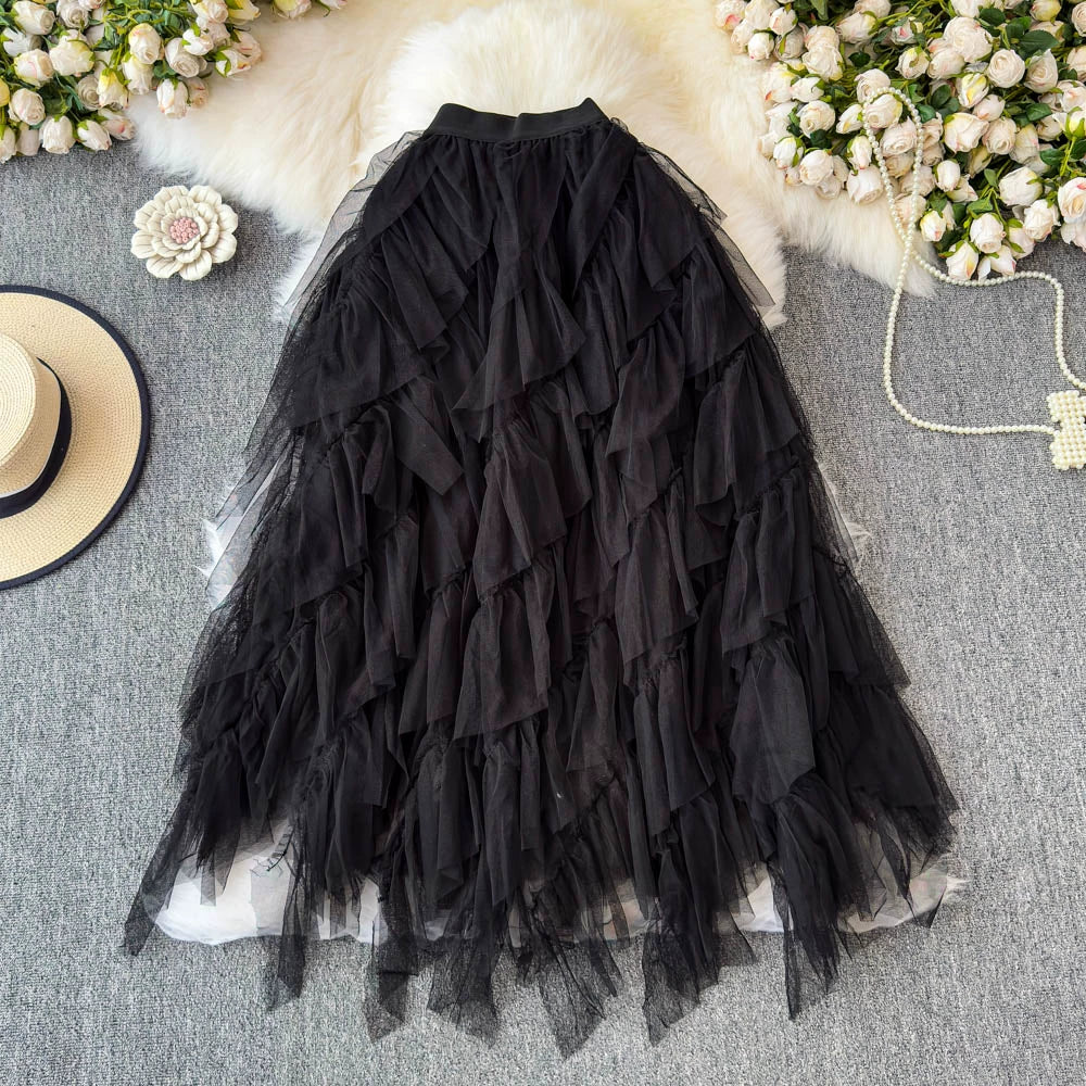 Fairy Skirt Tutu Skirt Long A-shaped Skirt 69B835