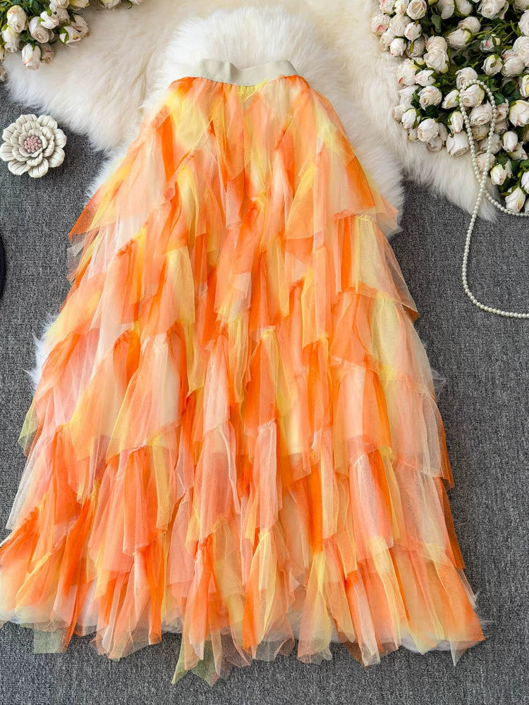 Fairy Skirt Tutu Skirt Long A-shaped Skirt 69B835