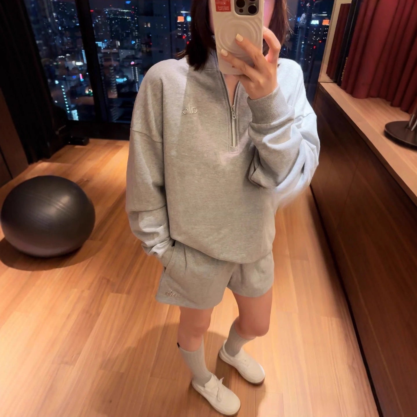 Stand-up Collar Sweater Shorts