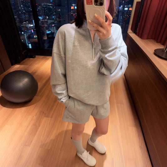 Stand-up Collar Sweater Shorts