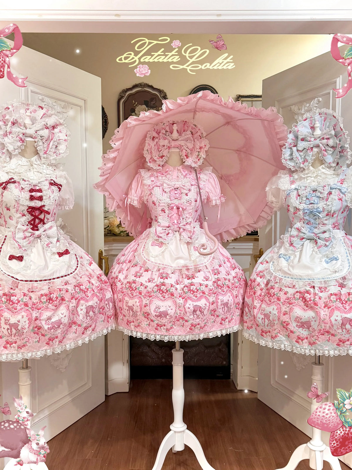 Strawberry Handle Lolita Jsk Suspender Skirt 74B887