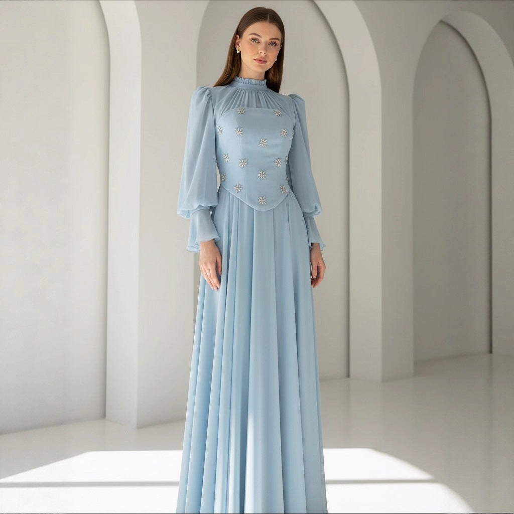 Snowflake Diamond Long Sleeve Dress 64H001