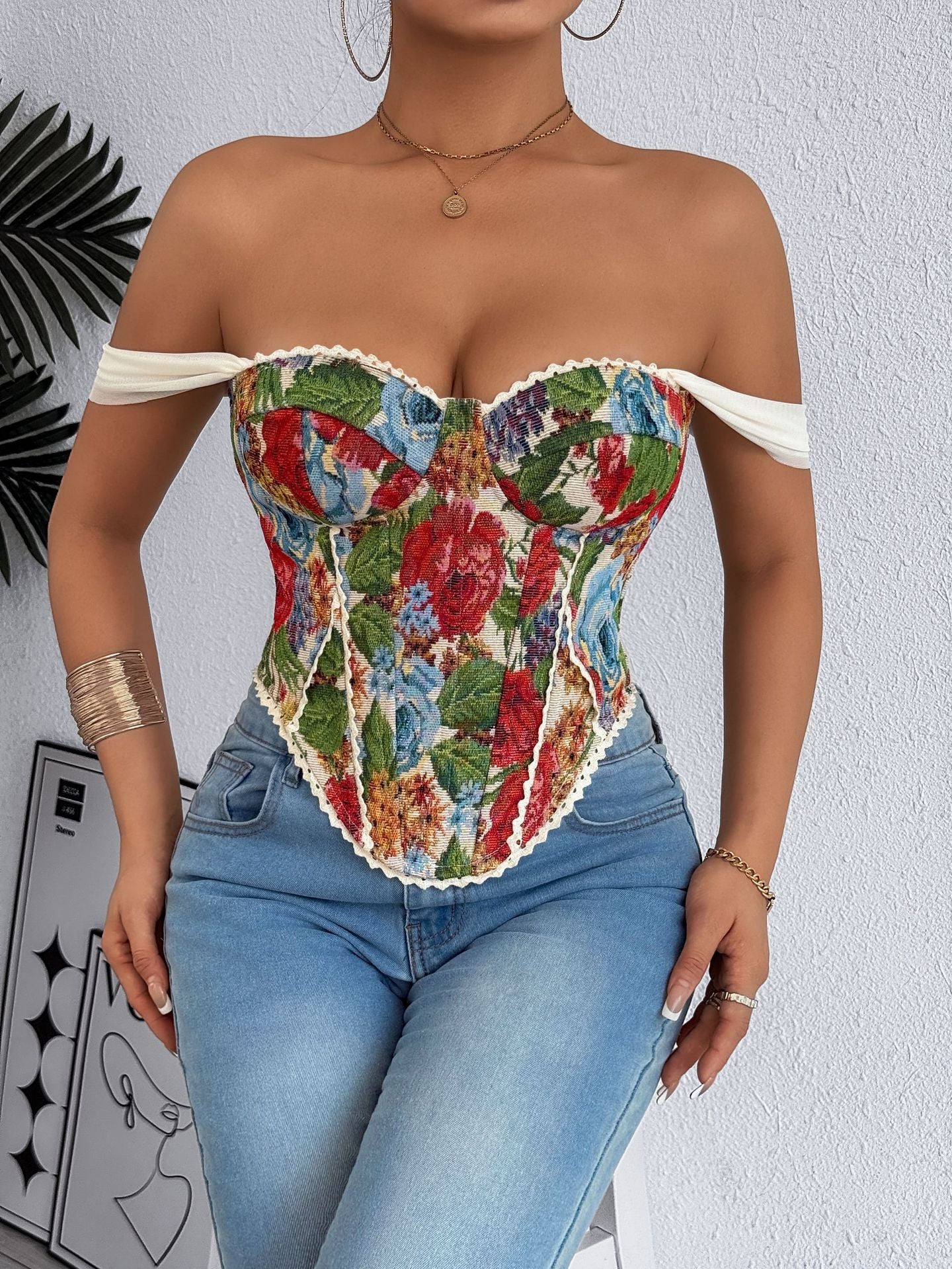 Court Style Chest Wrap Fish Bone Corset Vest 69B830
