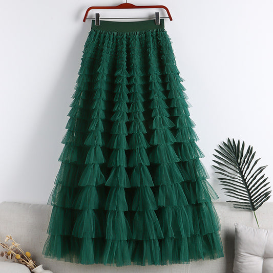 Mesh Splicing Cake Skirt  69A682