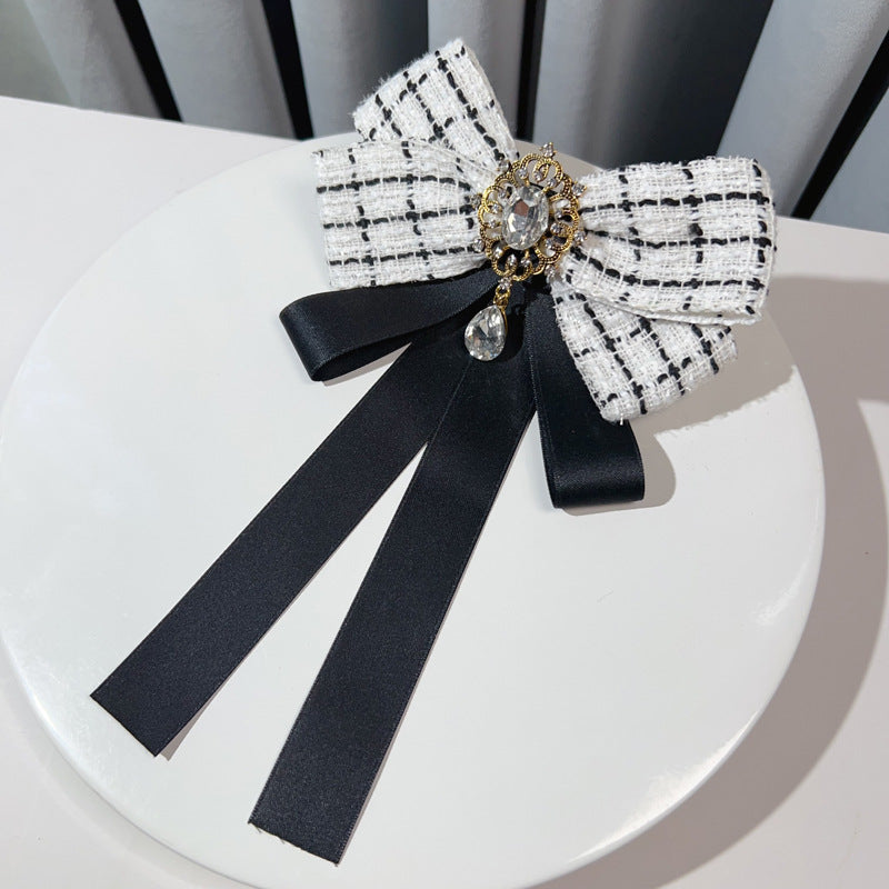 Rhinestone Bow Brooch 69B964