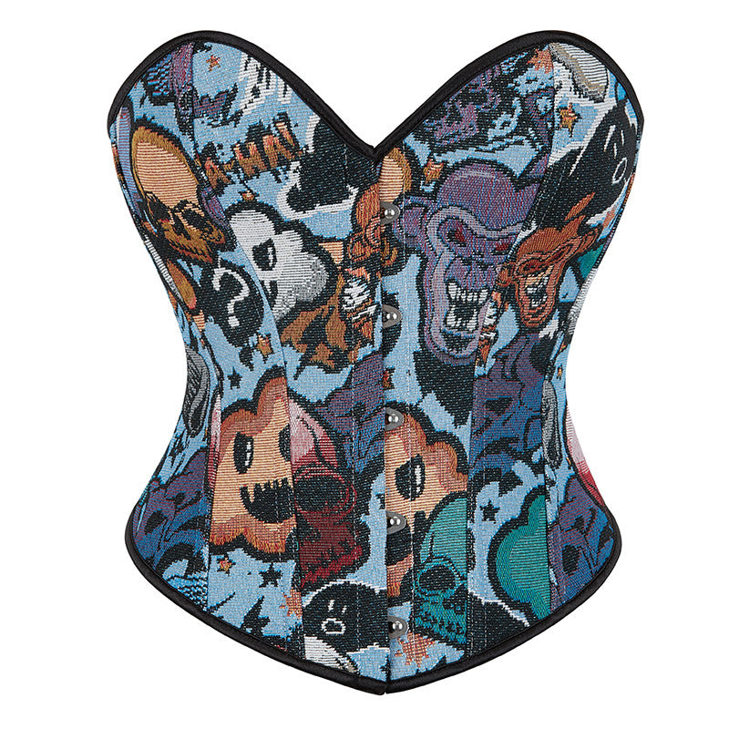 Skull Corset Fish Bone Jacquard Court Shapewear 69A664