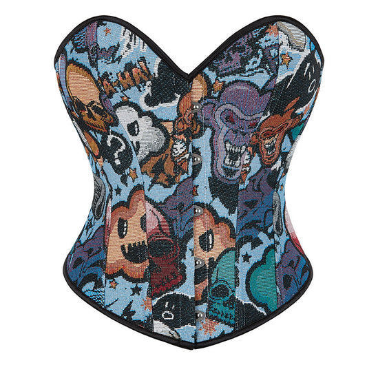 Skull Corset Fish Bone Jacquard Court Shapewear 69A664