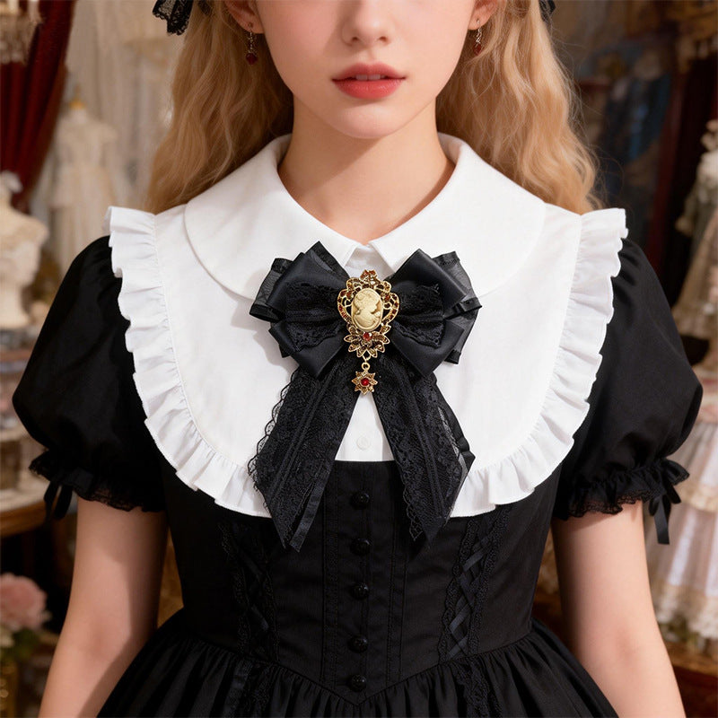 Flower Alloy Beauty Head Brooch 69B963