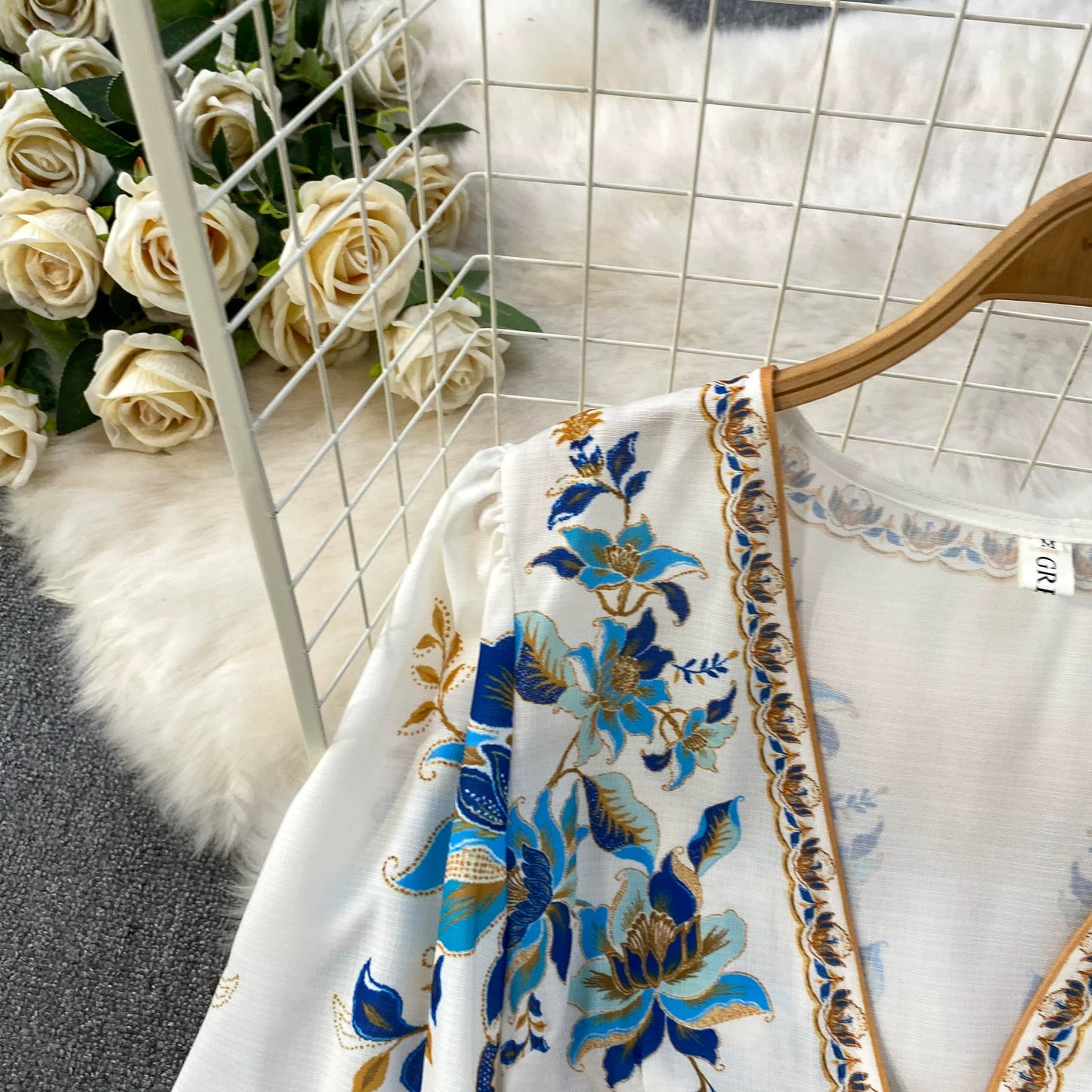 Deep V-neck Cardigan Long Dress SA756