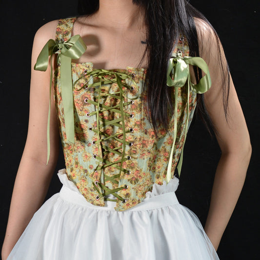 Sunflower Print Vintage Floral Tank Top 69B970