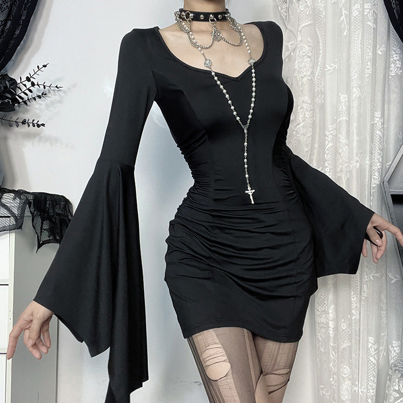 Slim-fit Bat-sleeved Short Dress SA449