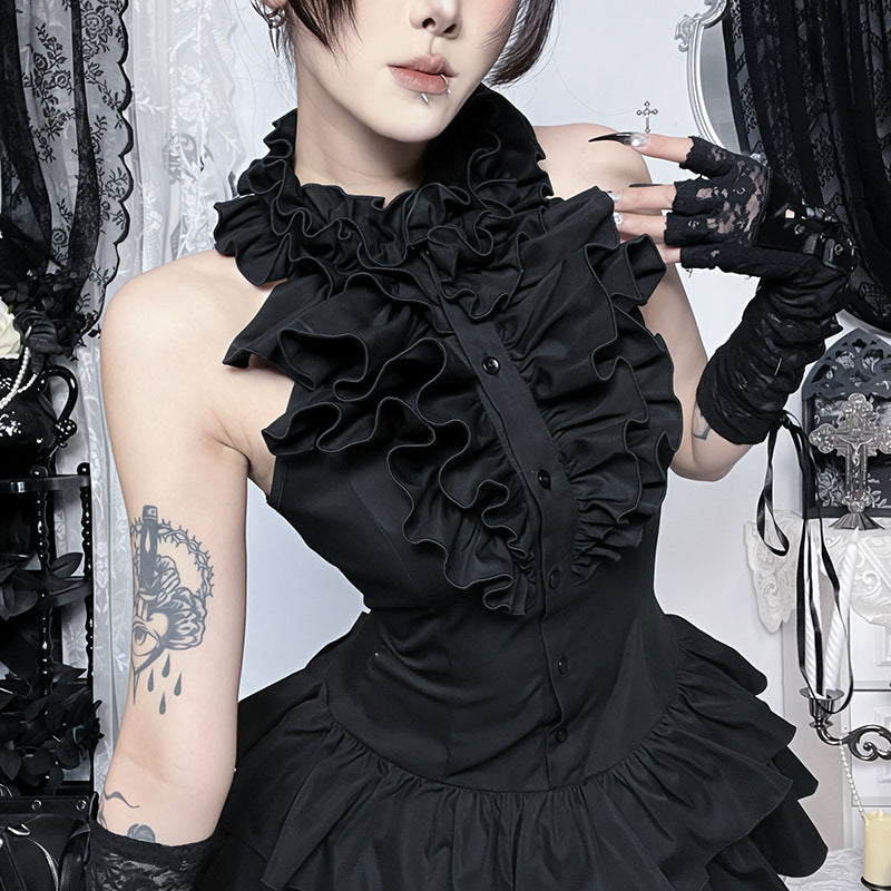 Women's High Collar Sleeveless Skirt SA824