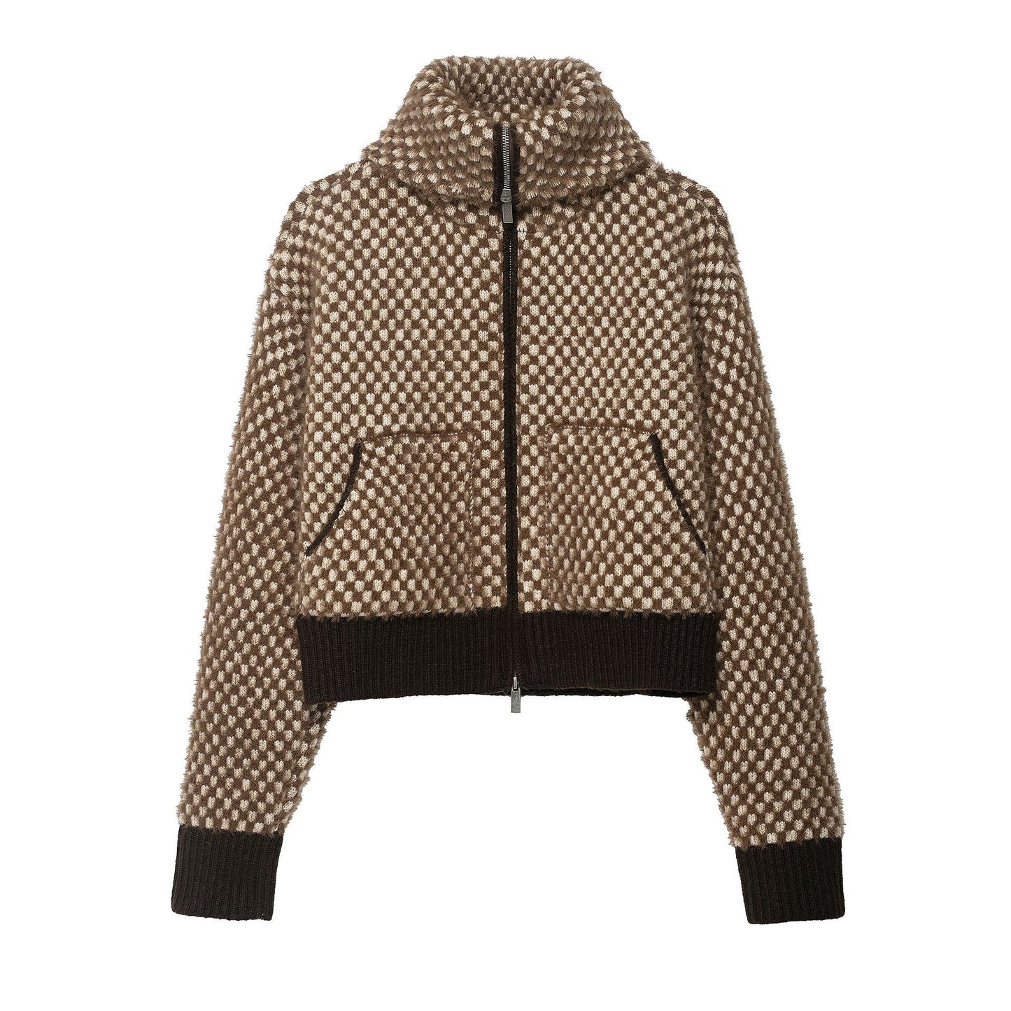 Knitted Stitching Knitted Bomber Jacket SA561