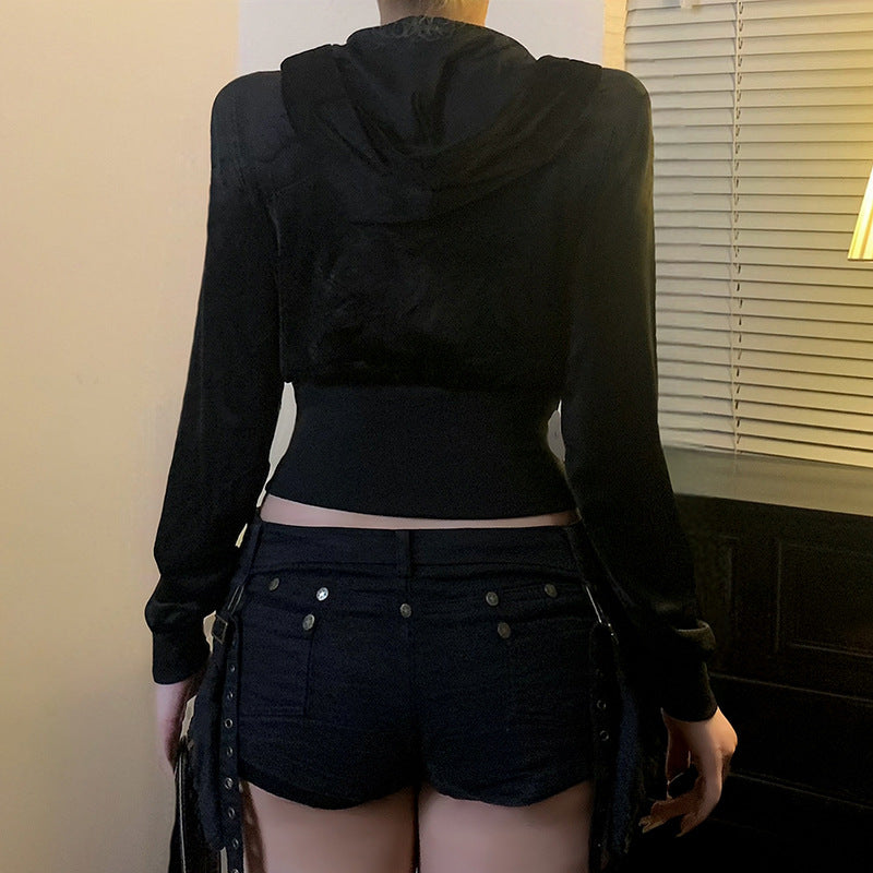 Zip Hooded Long-sleeved Top SA431