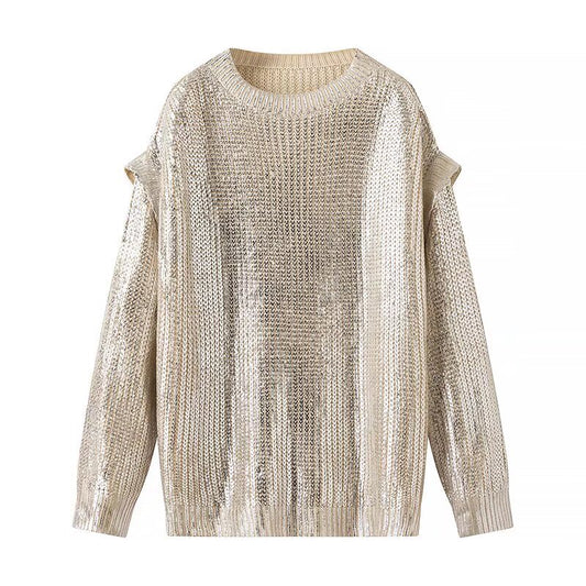 Crew Neck Pullover Loose Sweater SA406