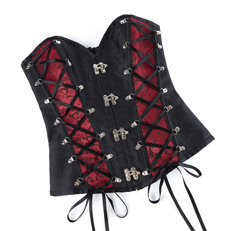 Punk Chain Gothic Corset Halloween Fishbone Suit 69A742