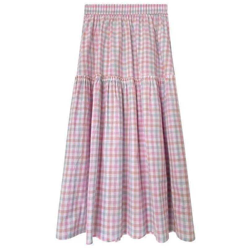 Pink Plaid Skirt 69B900