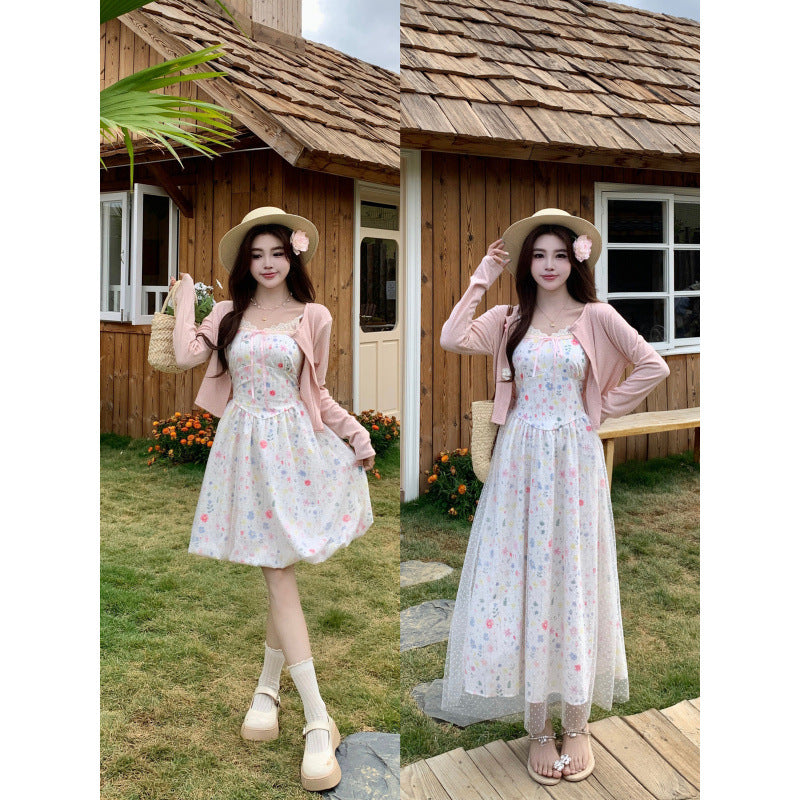 Floral Suspender Dress  US 64D168