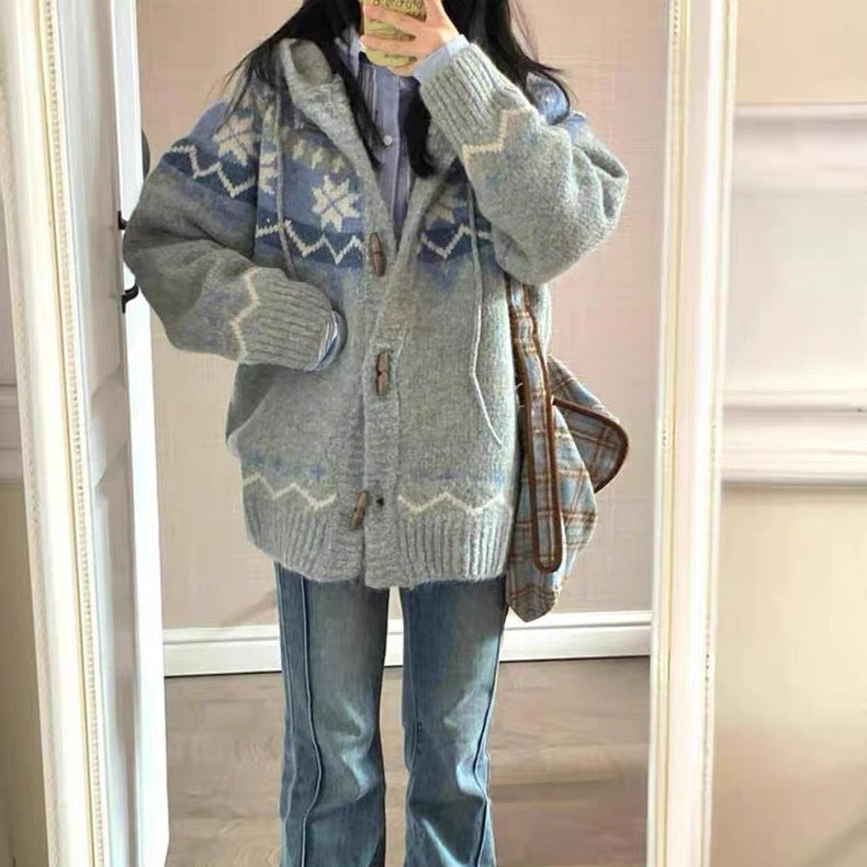 Hooded Cardigan Jacket Top SA473