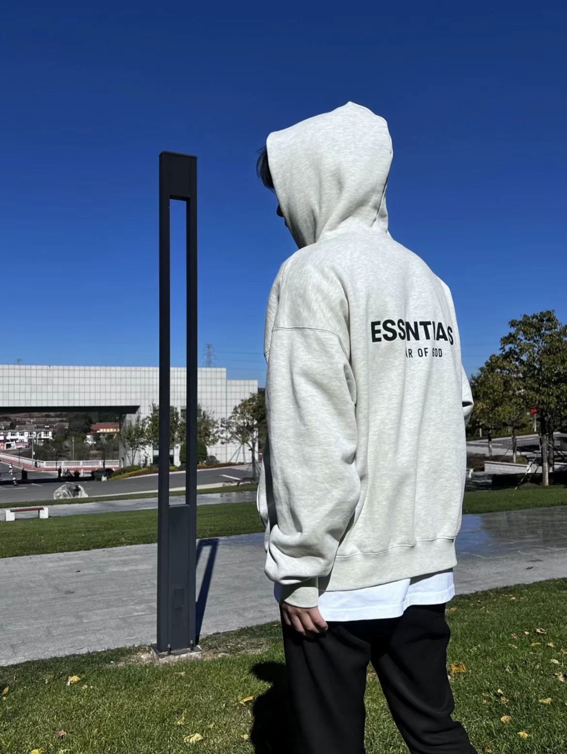 Flocked Letter Hoodie SP097