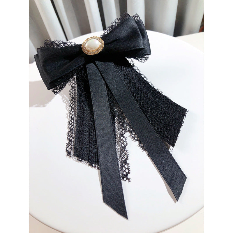 Lace Pearl Bow Court Brooch 69B962