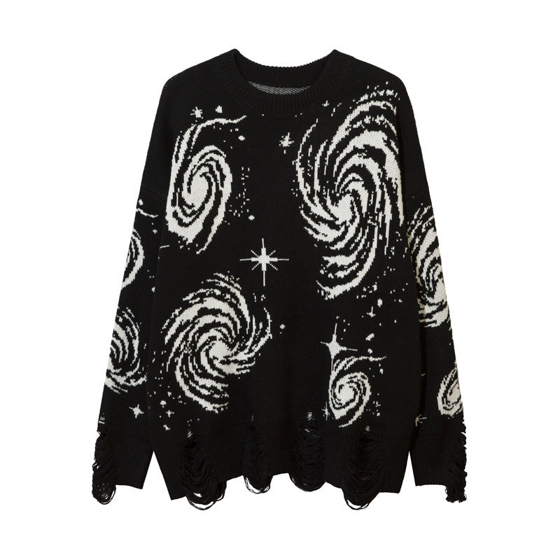 Printed Women's Loose Ripped Sweater SA586