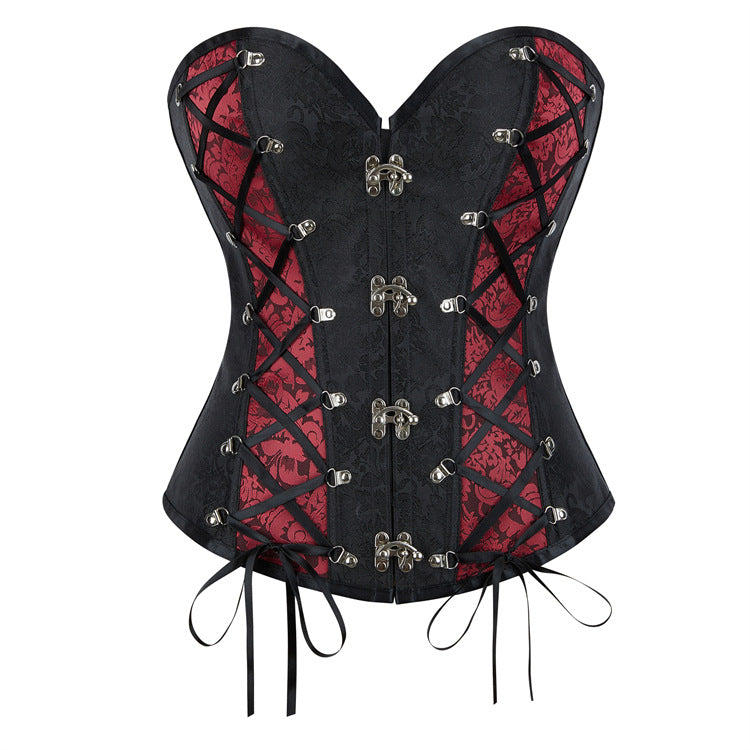Punk Chain Gothic Corset Halloween Fishbone Suit 69A742