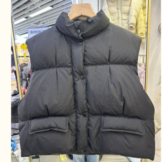 Short Stand-up Collar Vest Thickened Jacket SA487