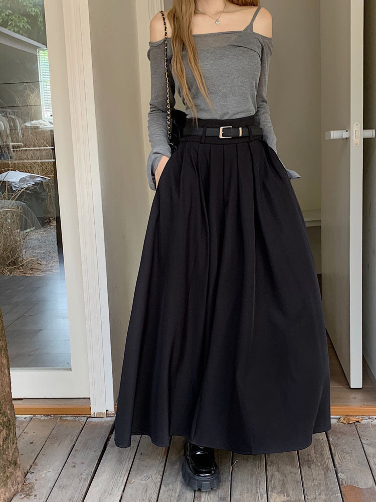Women's Suit and Long Skirt with Belt 64H072