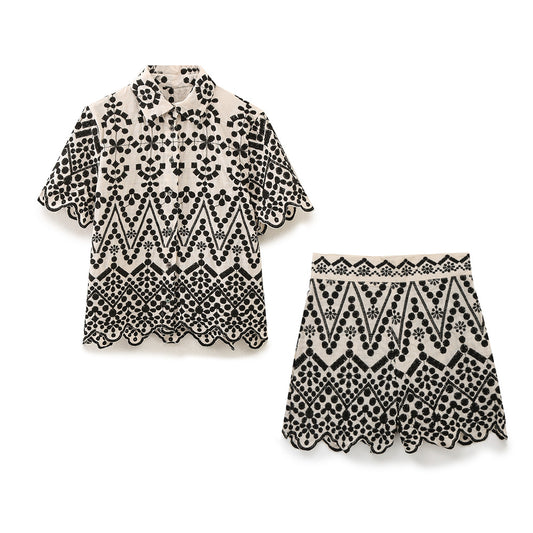 Embroidered Shirt Embroidered Shorts SA341