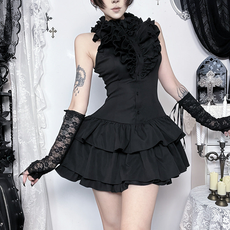 Women's High Collar Sleeveless Skirt SA824
