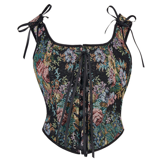 Peony Print Gathered Waist Shapewear Top 69A650