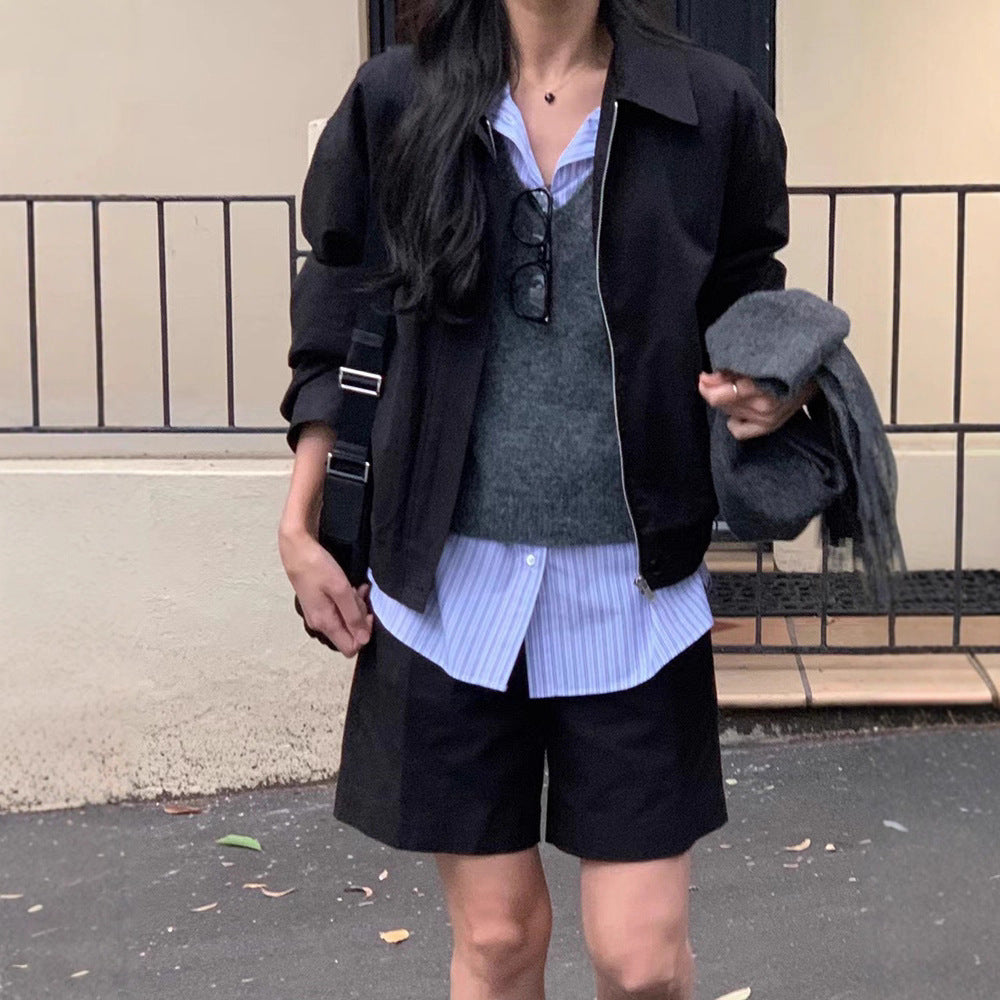 Solid Color Jacket Suit Women SA495