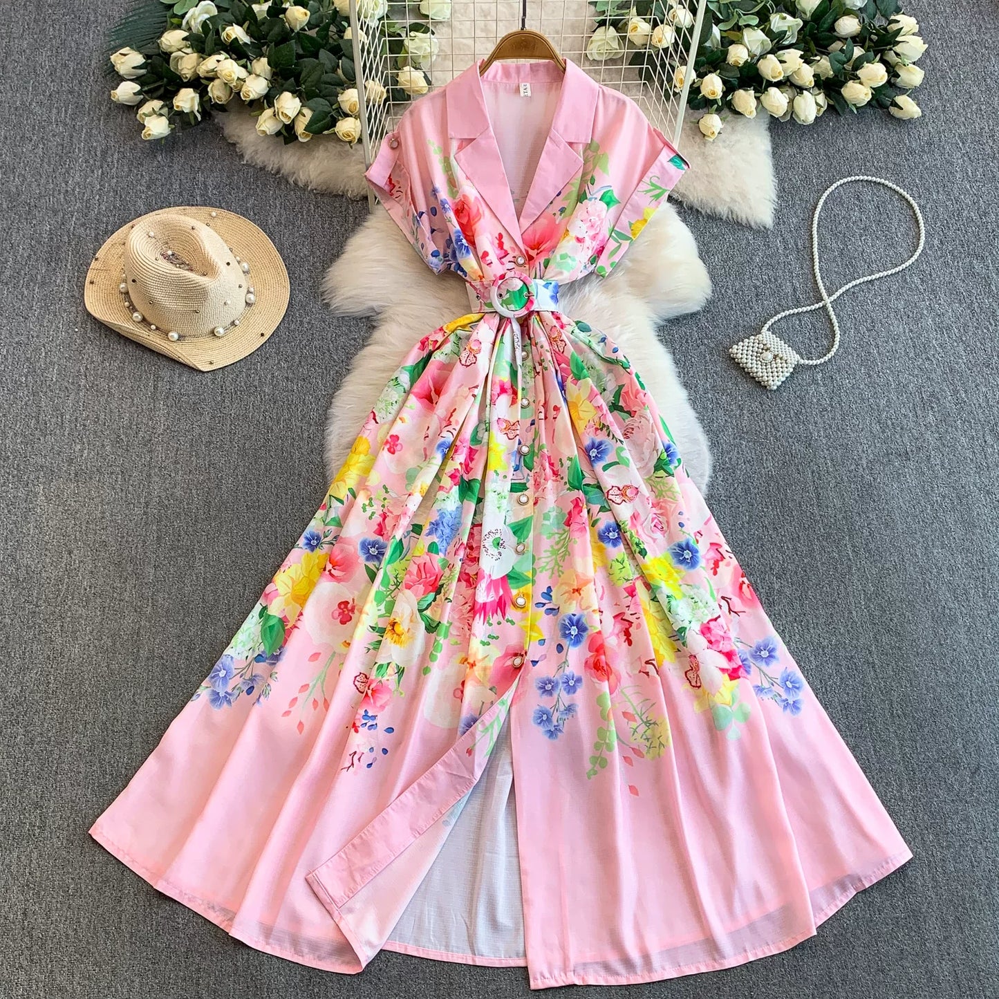 Strap Waist Pendulum Printed Skirt SA702