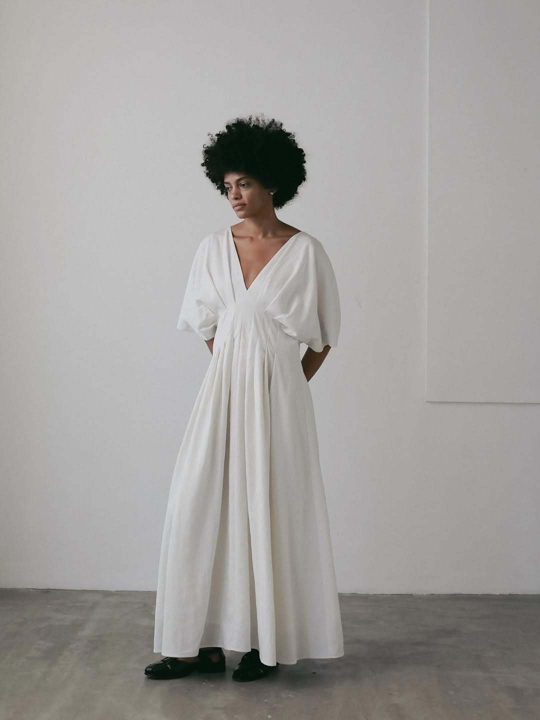 Waist Slim Dress Loose Shoulder Length Dress SA366