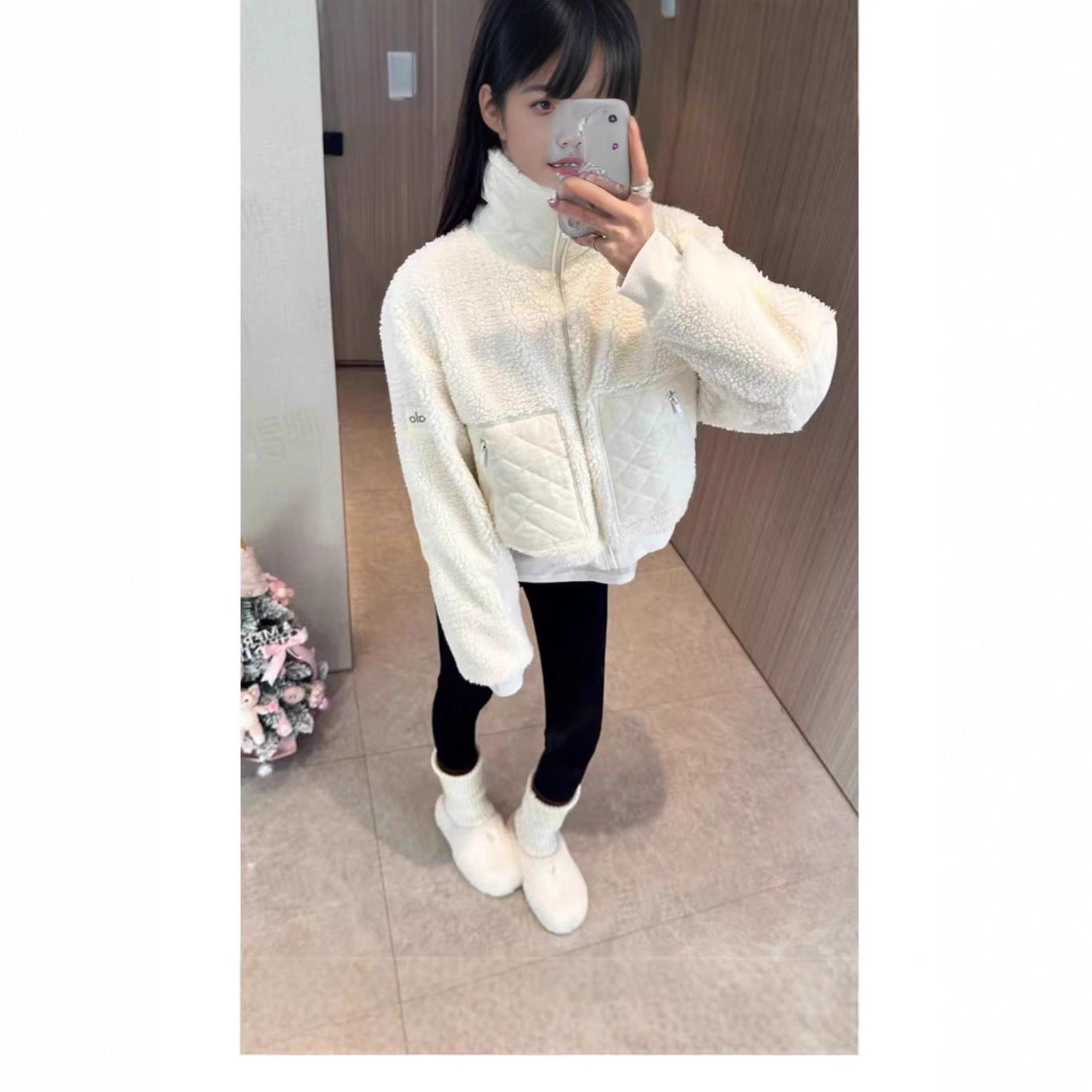 Lamb Wool Hooded Jacket SA507