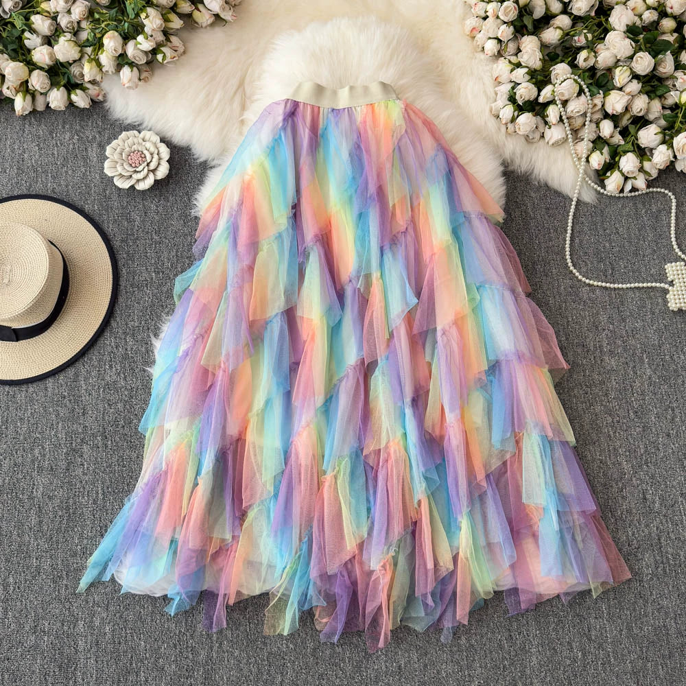 Fairy Skirt Tutu Skirt Long A-shaped Skirt 69B835