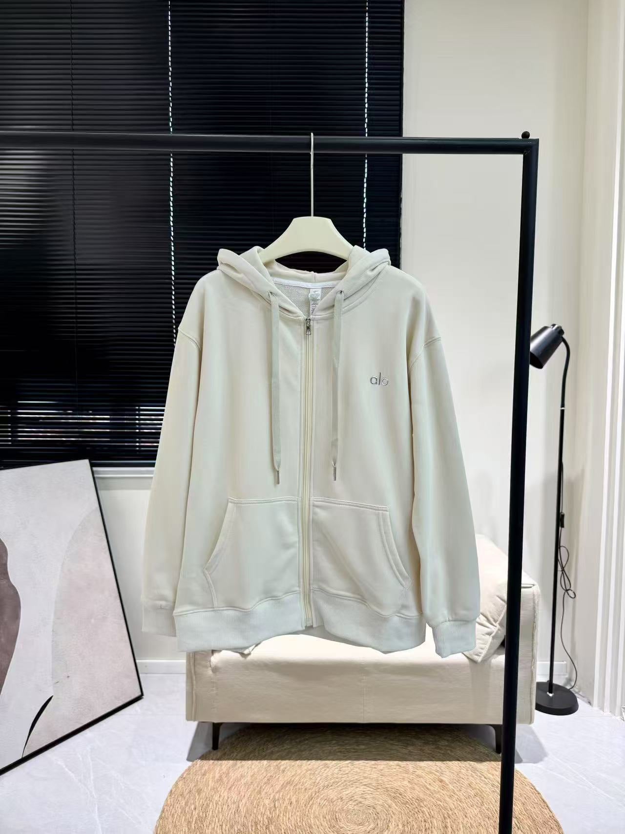 Hooded Sweater Loose Casual Zipper Set SA505