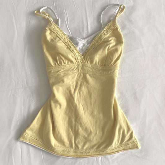 V-neck Color Matching Suspender Slim Top Women 56AA129