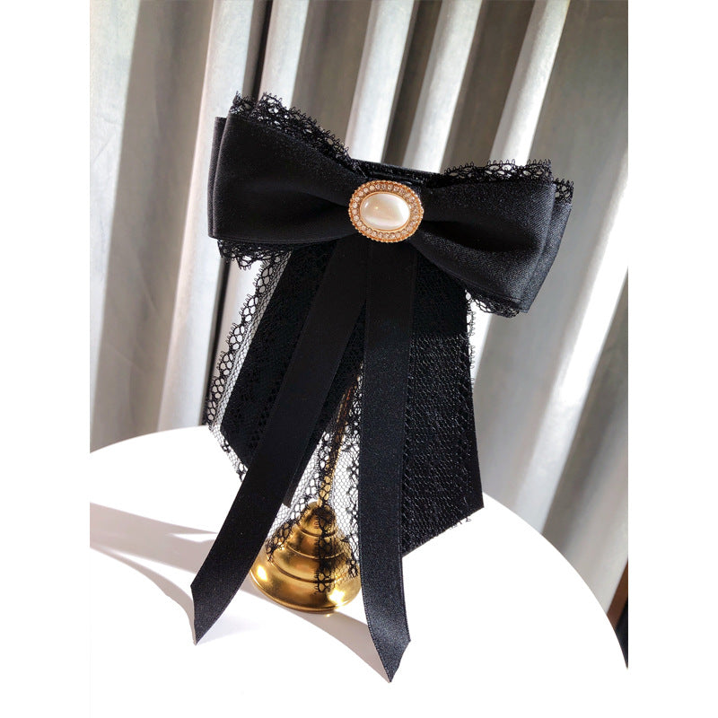 Lace Pearl Bow Court Brooch 69B962