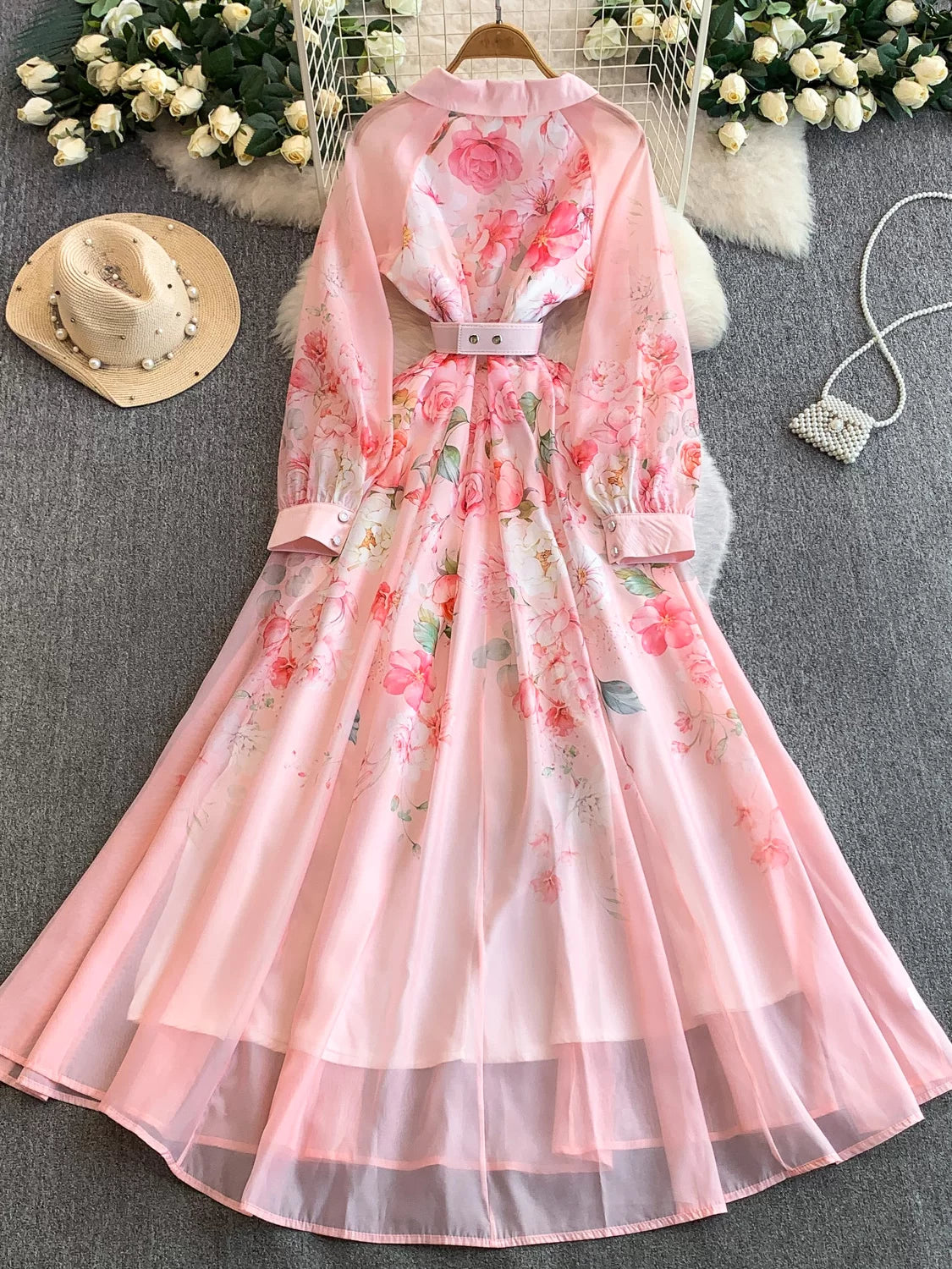 Printed V-neck Dress SA748/SA749