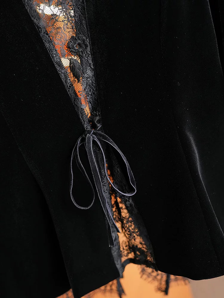 Golden Velvet Suit Suit Jacket Women 69B836
